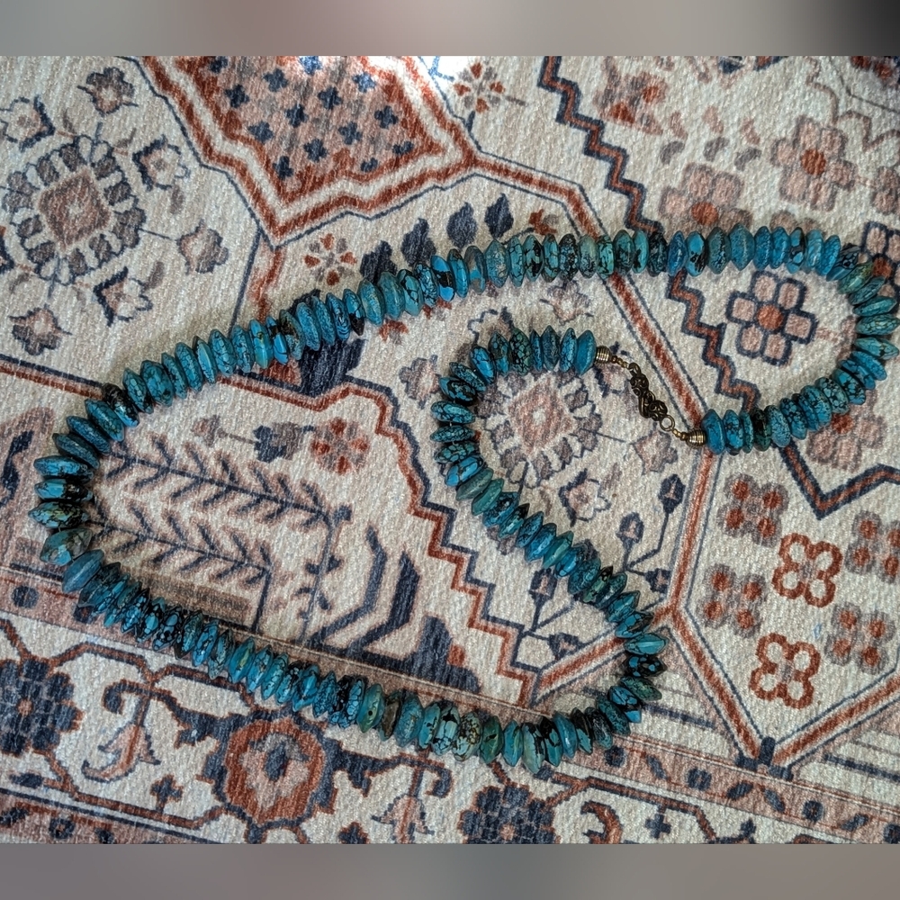 Vintage Genuine Turquoise Necklace/30" good condition - Picture 7 of 7